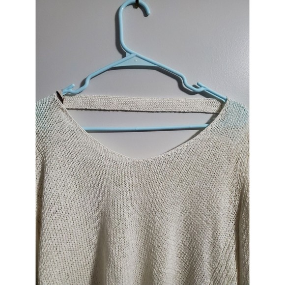 LOFT Crewneck Open Back Pullover White Sweater Size Med - Picture 2 of 4